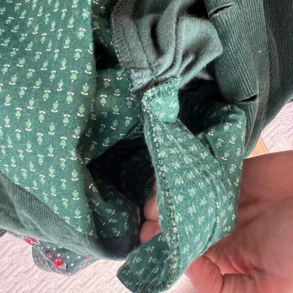 VTG Eger Germany Women's 8 Green Corduroy Button Down Shirt Top Fairy Whimsical - Picture 11 of 16
